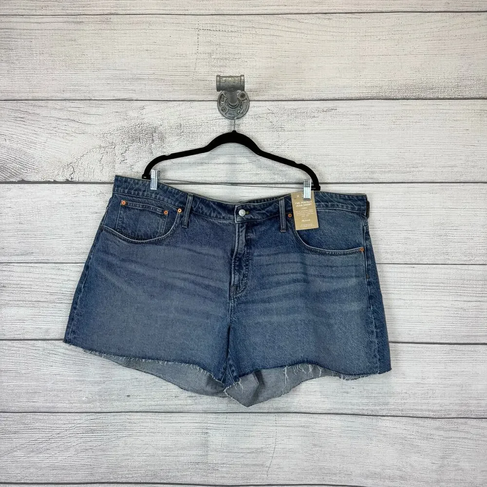 Madewell Plus Size High Waisted The Perfect Curvy Jean Shorts Size 26W